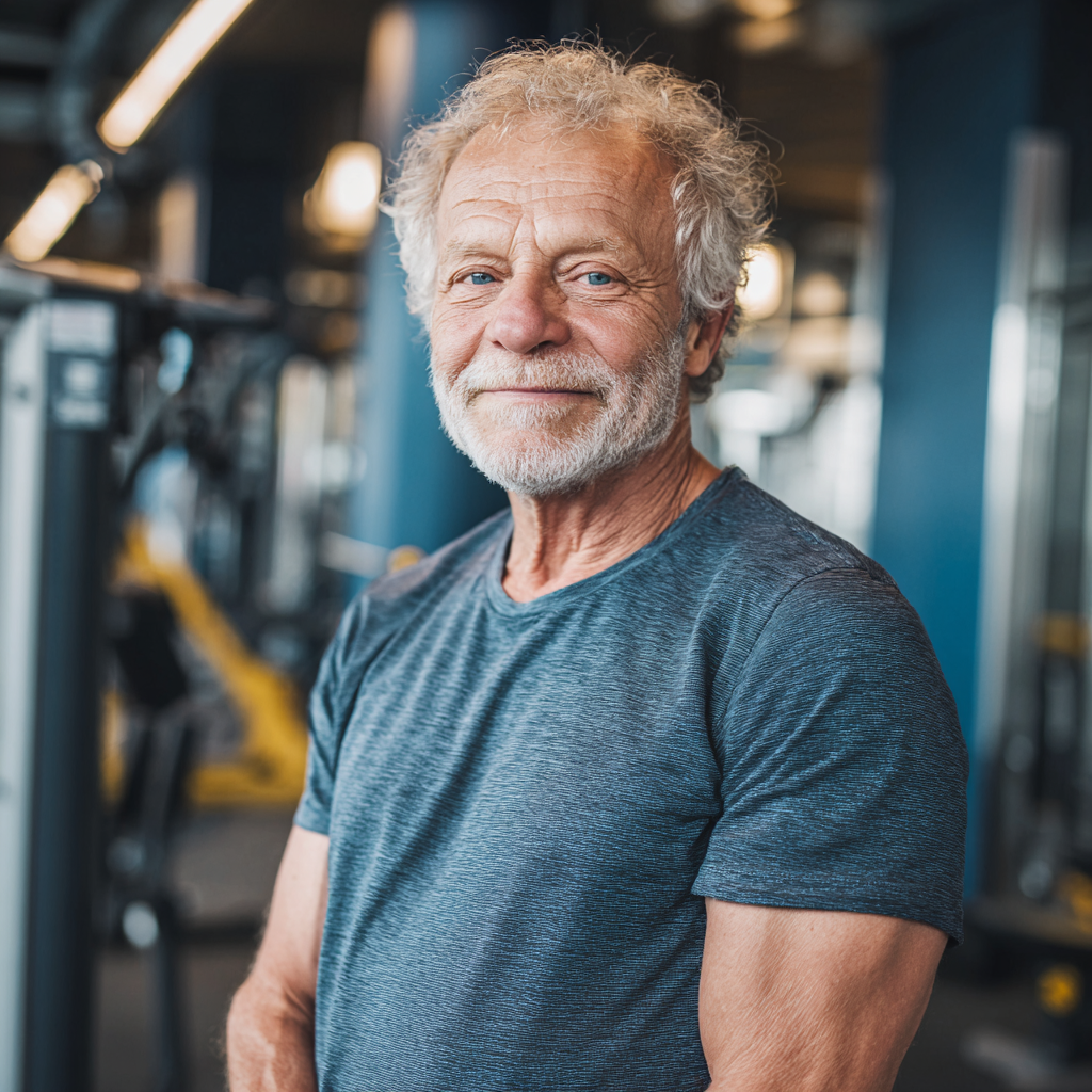 Middle-aged Ukrainian woman demonstrating proper exercise form with focus on posture and movement technique