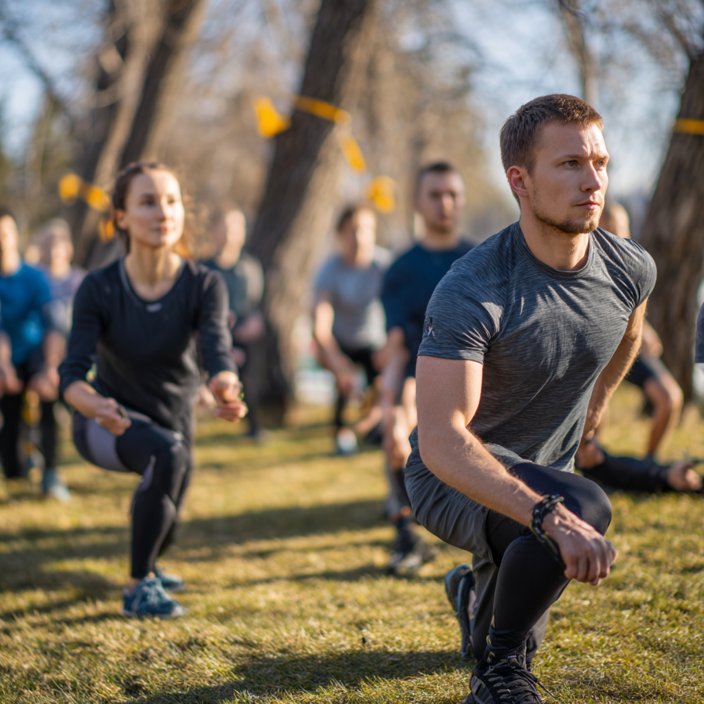Older Ukrainian man in his 60s smiling confidently after completing a workout session in a bright, welcoming gym environment